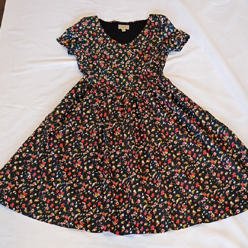 Pin Up Rockabilly  Lindy Bop Dress Size 8 Ditzy Floral Print